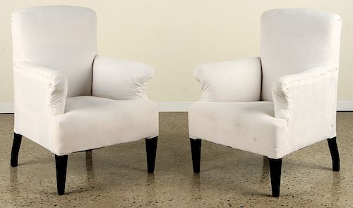 PAIR MID CENTURY MODERN UPHOLSTERED