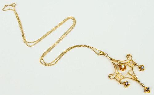 VICTORIAN 14KT Y GOLD PENDANT WITH