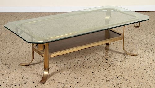 BRONZE AND GLASS COFFEE TABLE INSET 38bdc1
