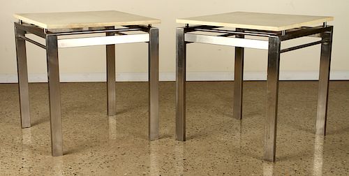 PAIR SOPHISTICATED STEEL END TABLES 38be58