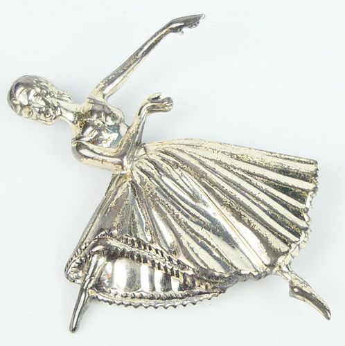 DECO STERLING DANCER BROOCH BY 38be60