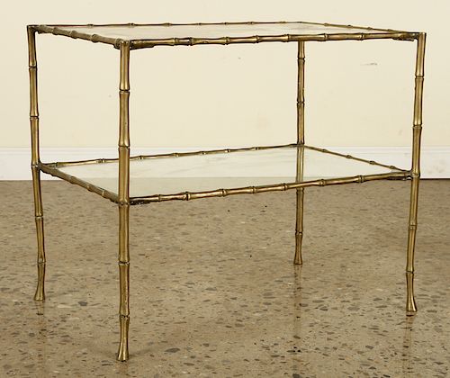 BRASS GLASS TABLE IN MANNER OF 38be7b