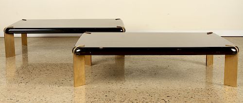 PAIR FRENCH EBONIZED COFFEE TABLES 38bebf