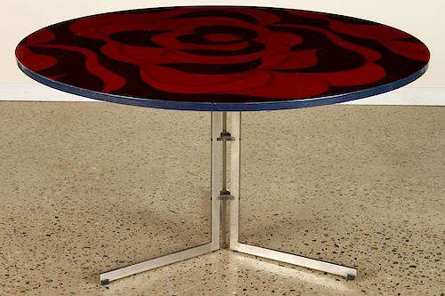 ROUND POLISHED STEEL TABLE LACQUERED 38beb9