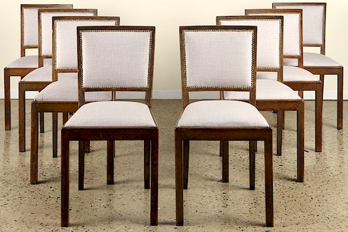 SET 8 CERUSED OAK UPHOLSTERED DINING 38beed