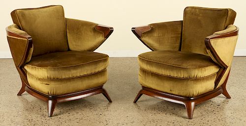 PAIR ITALIAN MAHOGANY WRAPAROUND