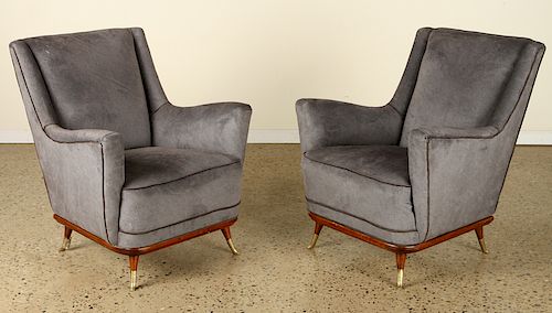 PAIR ITALIAN UPHOLSTERED CLUB CHAIRS 38bf0d