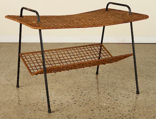 ITALIAN IRON RATTAN COFFEE TABLE