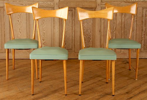 SET 4 SYCAMORE CHAIRS MANNER OF