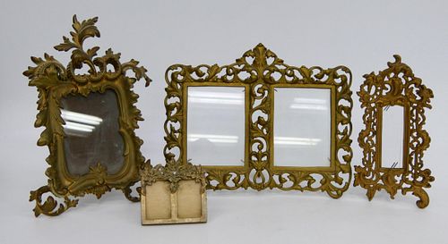 (4) ANTIQUE BRASS PICTURE FRAME