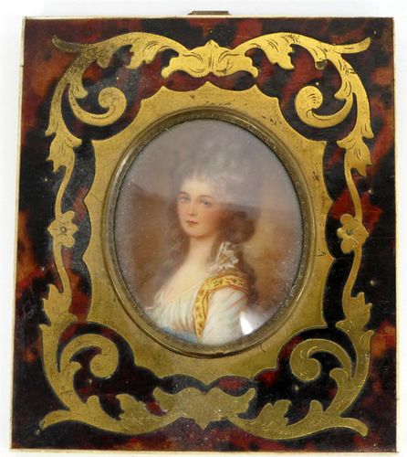 ANTIQUE FRENCH MINIATURE PAINTED 38bfcc