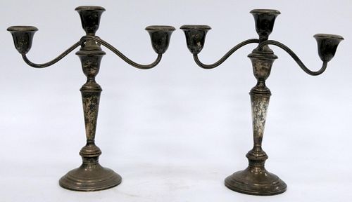 PAIR OF GORHAM DOUBLE ARM STERLING