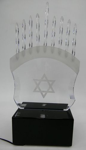 BARRY COHEN LUCITE MENORAH LIGHTS 38bfd3