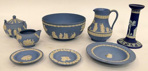 LOT OF 8 PIECES OF BLUE WEDGWOOD