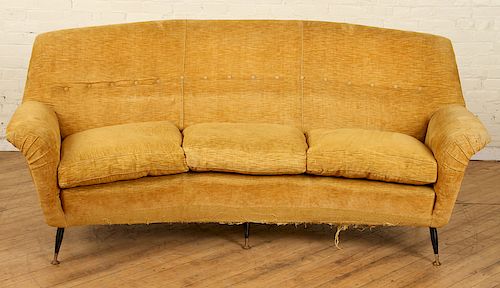 ITALIAN CURVED TUFTED UPHOLSTERED SOFA