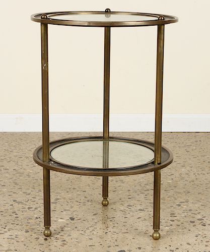 FRENCH TWO TIER BRONZE AND GLASS