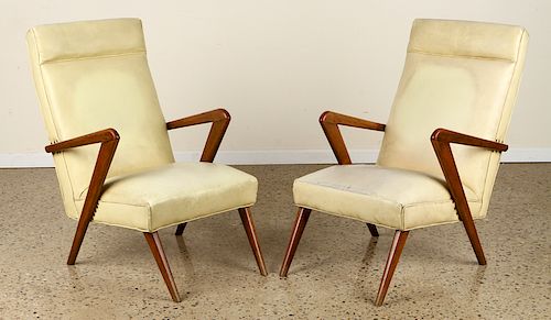 PAIR MID CENTURY MODERN ARM CHAIRS 38c061