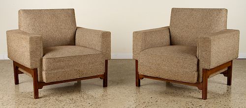 PAIR ANGULAR DANISH CLUB CHAIRS