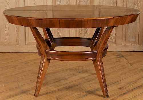 ROUND ROSEWOOD DINING TABLE CIRCA 38c081