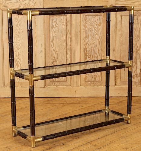 FAUX BAMBOO BRASS ETEGERE GLASS