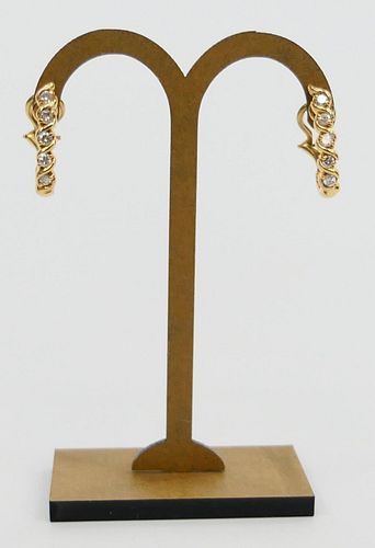 PAIR OF ALA 14K YELLOW GOLD DIAMOND