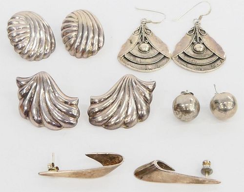 LOT 5 PAIRS OF STERLING SILVER 38c0ee