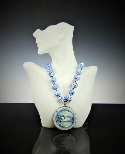 ANTIQUE CHINESE SILVER BLUE & WHITE