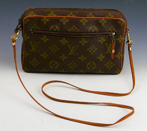 LOUIS VUITTON BROWN LEATHER CANVAS 38c14c