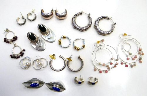 LARGE LOT OF STERLING SILVER EARRINGSLARGE