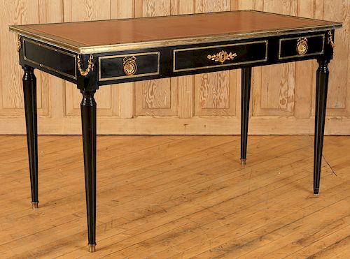 JANSEN EBONIZED LEATHER TOP DESK 38c184