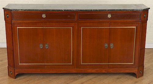 JANSEN MAHOGANY MARBLE TOP SIDEBOARD 38c1a0