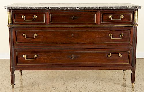 19TH C FRENCH MAHOGANY MARBLE 38c1c1