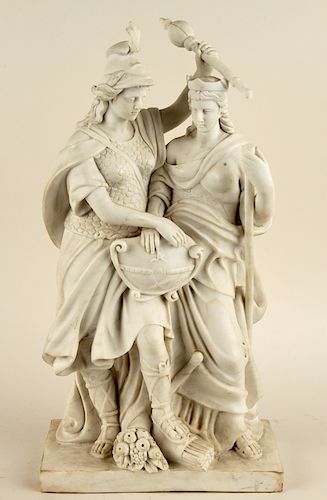 NEOCLASSICAL MARBLE FIGURAL GROUP