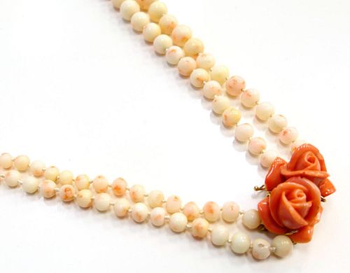 CHINESE ANGLEL SKIN CORAL 14KT 38c224