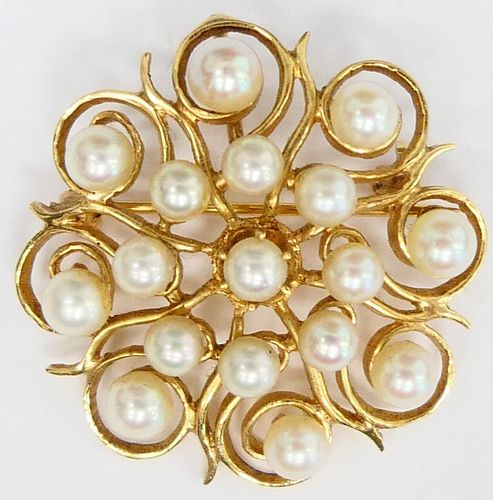 14KT Y GOLD AND SEED PEARL LADIES