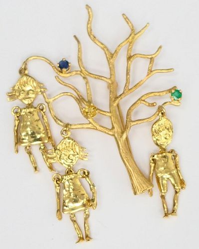 14KT Y GOLD TREE OF LIFE WITH 3 38c2b2