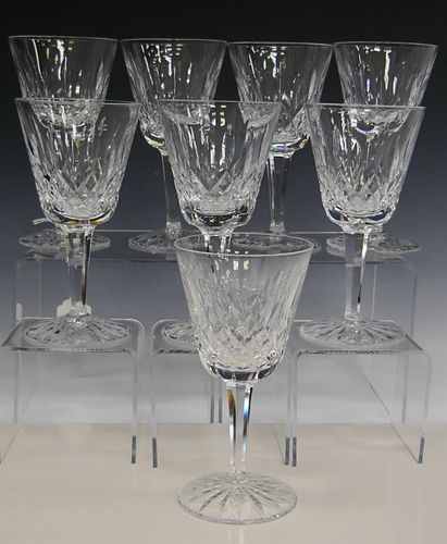 8 WATERFORD CRYSTAL "LISMORE" CLARET