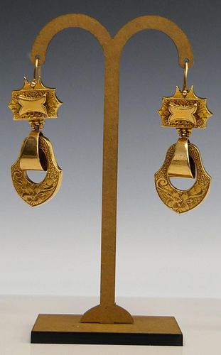 PAIR OF ANTIQUE 14KT YELLOW GOLD