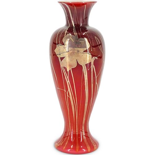 STEUBEN RED AURENE IRIDESCENT FLORAL 38c301