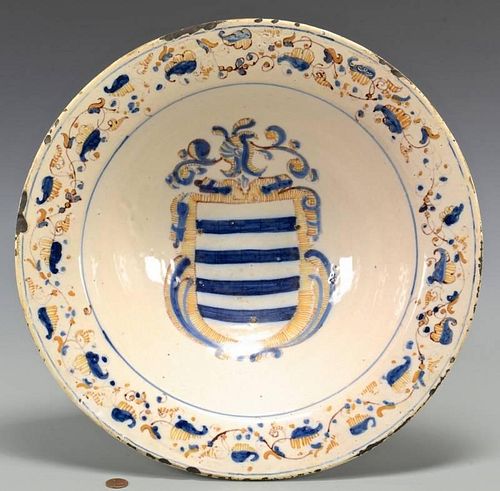 CONTINENTAL ARMORIAL FAIENCE BOWLContinental 389c43