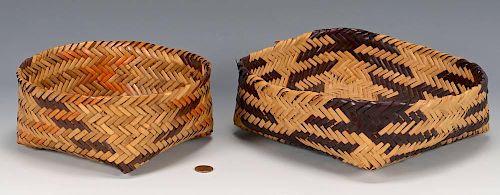 2 CHEROKEE DOUBLE WEAVE CANE BASKETS1st 389c71