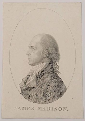 RARE JAMES MADISON ENGRAVINGRare 389c93