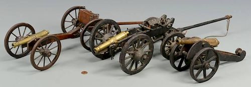 3 MINIATURE CANNONS W/ CAISSON & OTHERGrouping