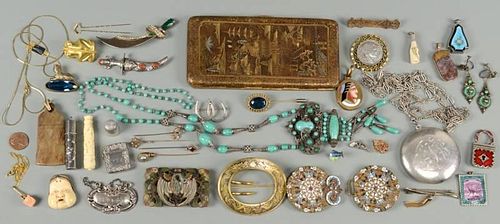 ASSORTED VINTAGE JEWELRY BUCKLES 389cf2