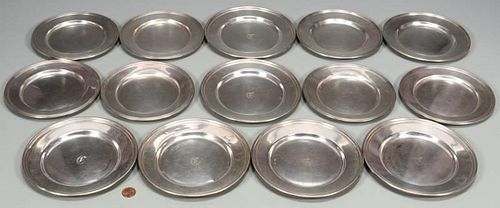 14 STERLING BREAD BUTTER PLATESAssembled 389cfa