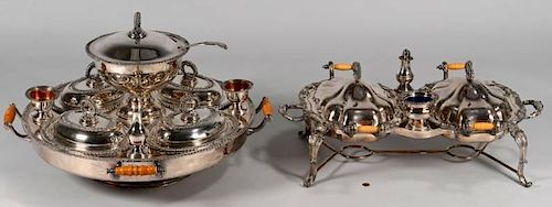 TWO GEORGIAN SILVERPLATE SERVERS1st 389d0b