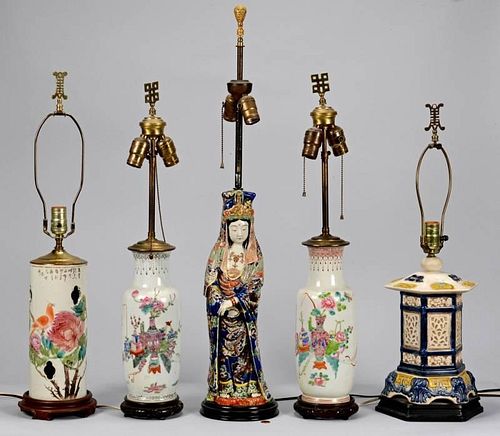 5 CHINESE STYLE LAMPSGroup of five