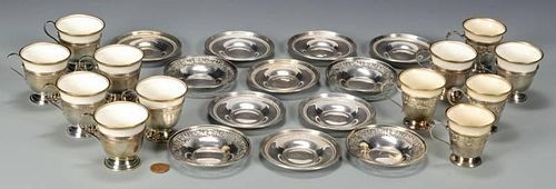 STERLING DEMITASSE CUPS SAUCERSGroup 389d62