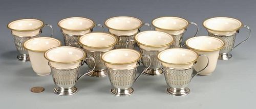 10 PORCELAIN AND STERLING DEMITASSE 389d64