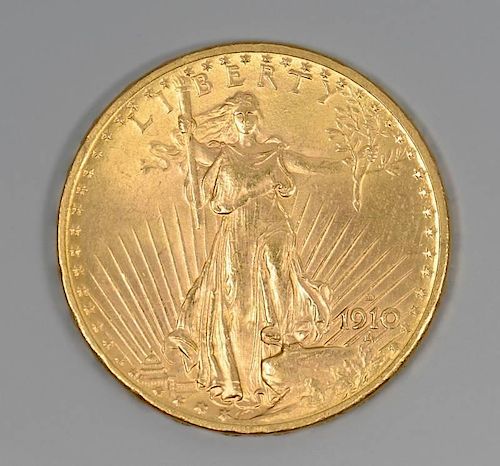1910 D 20 ST GAUDEN GOLD COIN1910 D 389d8f